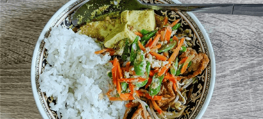 Spiced Tofu & Greens Konjac Rice Bowl